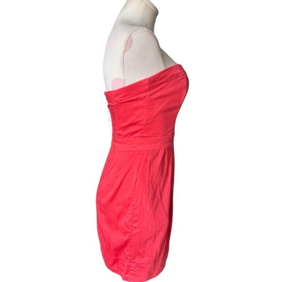 French Connection Red Strapless Mini Dress -Size 4 - Picture 4 of 5